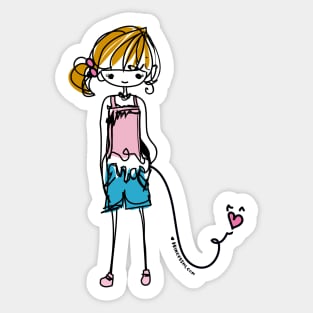 doodle girl illustration Sticker